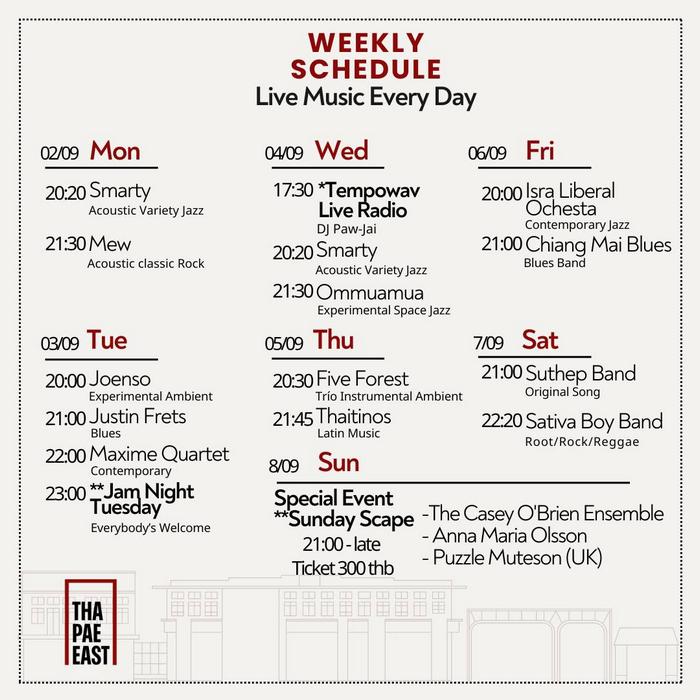 Live Music Schedule September week1