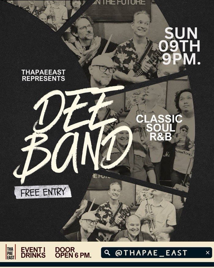 Sunday Feb 9 Dee Band plays classic sould and R'n'B at 21h